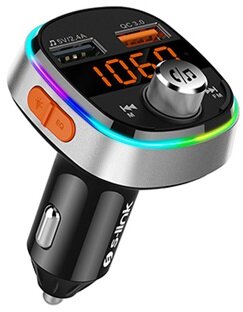 S-Link FM Transmitter - SL-BT235 Rainbow Bluetooth (BT5.0; Dual USB, 3A USB gyorstöltő, RGB)