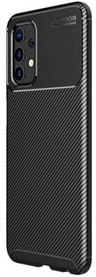 Szilikon telefonvédő (közepesen ütésálló, légpárnás sarok, karbon minta) Samsung Galaxy A32 4G FEKETE