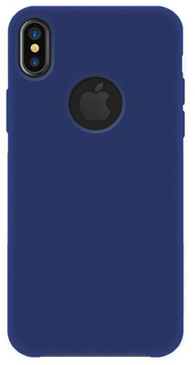 4-OK Apple iPhone XS Max 6.5 SILK műanyag telefonvédő (gumírozott, logo kivágás) SÖTÉTKÉK
