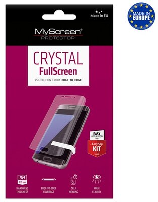 MYSCREEN CRYSTAL FULLSCREEN Huawei Y6p képernyővédő fólia (íves, öntapadó PET, nem visszaszedhető, 0.15mm, 3H) ÁTLÁTSZÓ