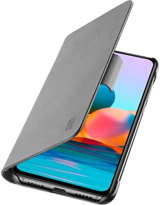 CELLULARLINE BOOK AGENDA Xiaomi Redmi Note 10 4G (Note 10s) tok álló, bőr hatású (FLIP, oldalra nyíló, asztali tartó funkció, RFID védelem) FEKETE