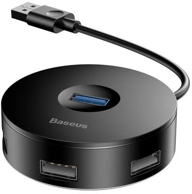 Baseus 4 az 1-ben USB - USB 3.0 hub + 3x USB 2.0 15cm fekete (CAHUB-F01)