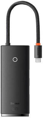 Baseus Lite 6in1 adapter USB-C 2x USB 3.0 + USB-C + HDMI + SD/TF hub fekete (WKQX050001)