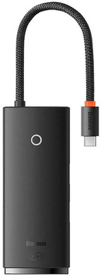 Baseus Lite 6in1 adapter USB-C 2x USB 3.0 + USB-C PD + HDMI + SD/TF hub fekete (WKQX050101)