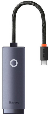 Baseus Lite Series USB-C-RJ45 hálózati adapter 100 Mbps szürke (WKQX000213)