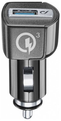 CELLULARLINE autós töltő USB aljzat (5V / 2400 mA, 18W, adaptív gyorstöltés támogatás) FEKETE