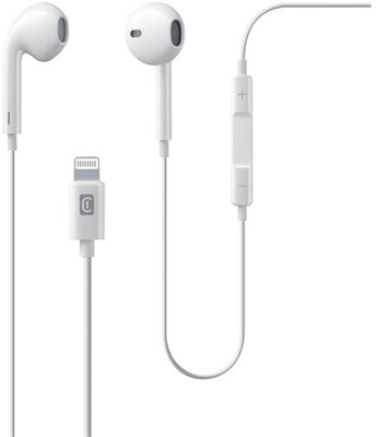 CELLULARLINE SWAN fülhallgató SZTEREO (ligthning 8 pin, MFI, mikrofon, felvevő gomb, hangerőszabályzó) FEHÉR