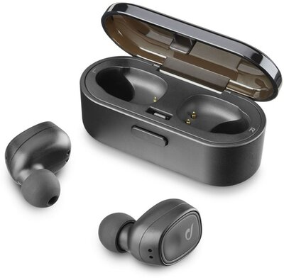CELLULARLINE SHADOW bluetooth fülhallgató SZTEREO (v5.0, TWS, ultrakönnyű, mikrofon, aktív zajszűrő + töltőtok) FEKETE