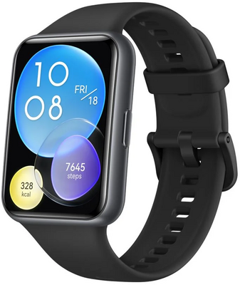 Huawei Watch Fit 2 Active Edition okosóra éjfekete óratokkal és szilikon szíjjal (55028894)