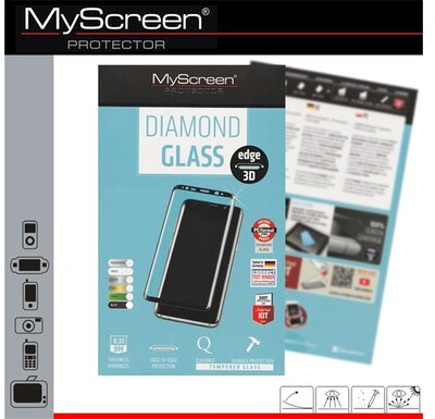 MYSCREEN DIAMOND GLASS EDGE Samsung Galaxy S6 EDGE+ képernyővédő üveg (3D full cover, íves, karcálló, 0.33 mm, 9H) ÁTLÁTSZÓ