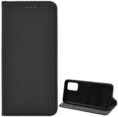 Oppo A54 5G Tok álló, bőr hatású (FLIP, oldalra nyíló, asztali tartó funkció, rombusz minta) FEKETE