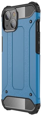 Apple iPhone 13 mini Defender műanyag telefonvédő (közepesen ütésálló, légpárnás sarok, szilikon belső, fémhatás) VILÁGOSKÉK