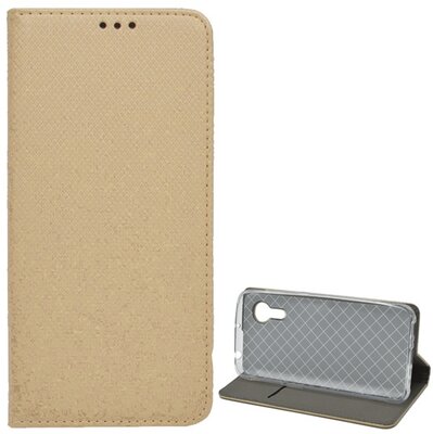 Samsung Galaxy Xcover 5 Tok álló, bőr hatású (FLIP, oldalra nyíló, asztali tartó funkció, rombusz minta) ARANY