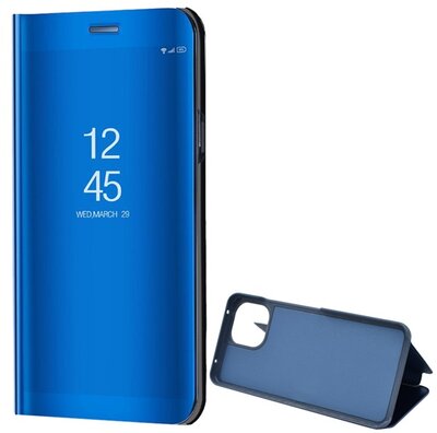 Xiaomi Mi 11 Lite 4G Tok álló (aktív FLIP, oldalra nyíló, asztali tartó funkció, tükrös felület, Mirror View Case) KÉK