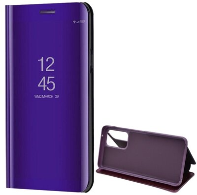 Samsung Galaxy A53 (SM-A536) 5G Tok álló (aktív FLIP, oldalra nyíló, asztali tartó funkció, tükrös felület, Mirror View Case) LILA