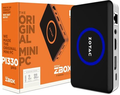 Zotac ZBOX Pico PI330 Mini PC - Fekete/Ezüst Win10 Home
