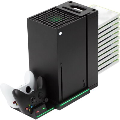 FROGGIEX XBOX Series X Kiegészítő Konzol hűtő + Töltő állomás + Játék tartó Fekete, FX-SX-C1-B
