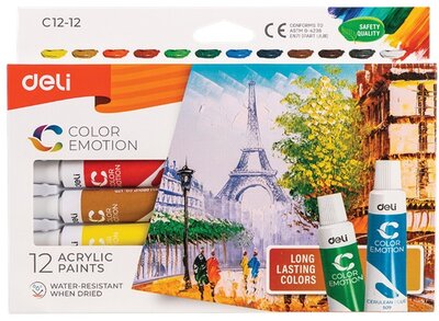 Deli Color Emotion 12ml 12db/csomag akrilfestékkészlet