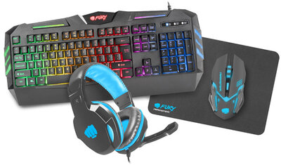 FURY GAMING SET 4IN1 THUNDERSTREAK bill.+egér+headset+ egérpad HUN BONTOTT