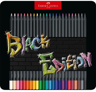 Faber-Castell Black Edition 24 db-os klt fekete test fém dobozban színes ceruza készlet
