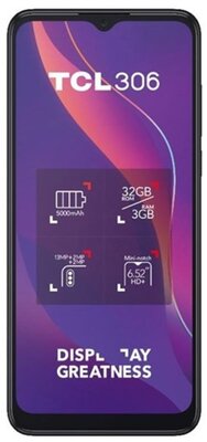 TCL 306 (6102H) 6,5" 3/32GB Dual SIM szürke okostelefon