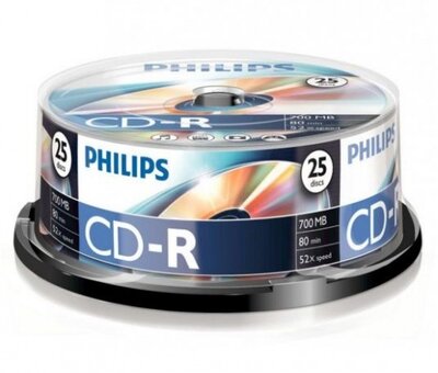 Philips CD-R80CB*25 cake-box 52x csomag