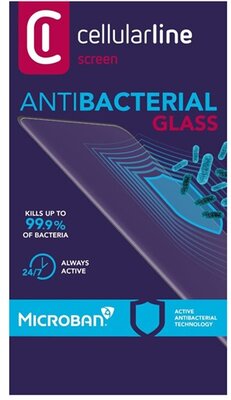 Samsung Galaxy A52 CELLULARLINE ANTIBIOM képernyővédő üveg (antibakteriális, ultravékony, 9H) FEKETE