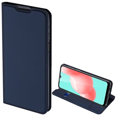 Samsung Galaxy A32 5G ( DUX DUCIS SKIN PRO tok álló, bőr hatású (FLIP, oldalra nyíló, bankkártya tartó, asztali tartó funkció) SÖTÉTKÉK