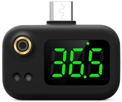 Testhőmérő (microUSB, érintés nélküli infravörös mérés, LCD kijelző) FEKETE