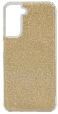 Samsung Galaxy S21 (SM-G991) 5G Szilikon telefonvédő (műanyag belső, csillogó hátlap) ARANY