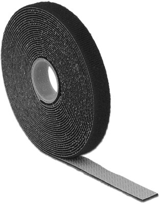 Delock Hurkolható rögzítok, 5 m x 13 mm (H x Sz) tekercs, fekete