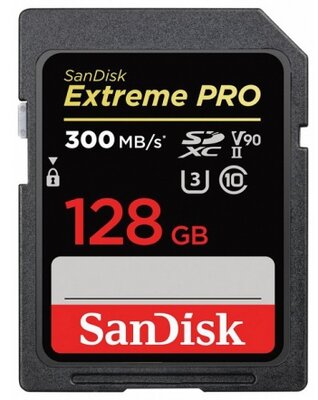 SanDisk 128GB Extreme PRO SDXC UHS-II 300MB/s CL10, U3, V90