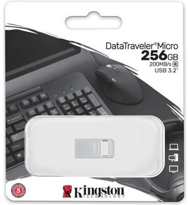 Kingston 256GB DataTraveler Micro USB 3.2 Gen 1 pendrive fém