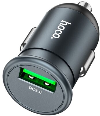 HOCO Z43 autós töltő USB aljzat (18W, QC 3.0, gyorstöltés támogatás) SZÜRKE