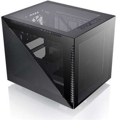Thermaltake Divider 200 TG táp nélküli ablakos mATX számítógépház fekete