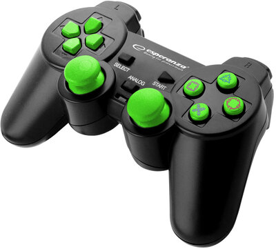 Esperanza Corsair Gamepad PS2/PS3/PC fekete-zöld