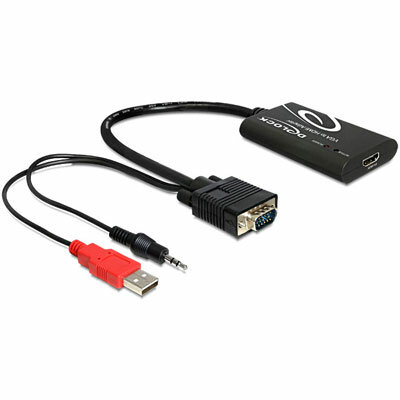 Delock VGA - HDMI adapter audióval (62408)