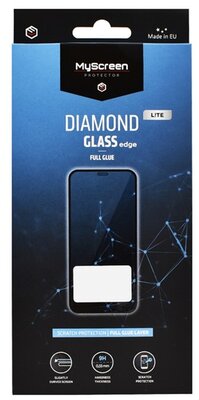 MYSCREEN DIAMOND GLASS LITE EDGE képernyővédő üveg (2.5D full glue, íves, karcálló, 0.33 mm, 9H) FEKETE