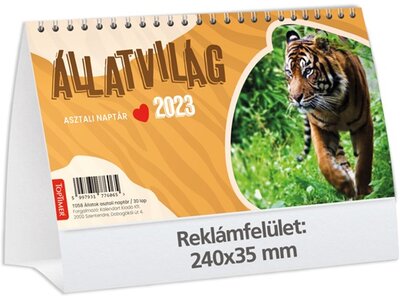 Kalendart 2023-as T058 állatvilág álló asztali naptár