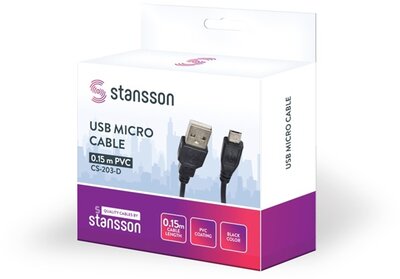 Stansson 15cm USB micro kábel