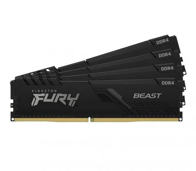 64GB 3200MHz DDR4 RAM Kingston Fury Beast Black CL16 (4x16GB) (KF432C16BBK4/64)