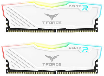 32GB 3600MHz DDR4 RAM Team Group T-Force Delta RGB White CL18 (2x16GB) (TF4D432G3600HC18JDC01)