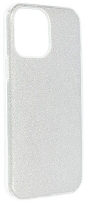 Szilikon telefonvédő (műanyag belső, csillogó hátlap, logo kivágás) EZÜST