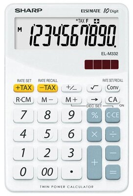 Sharp ELM332BWH napelemes asztali számológép