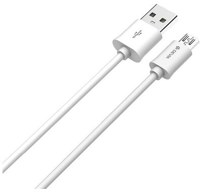 DEVIA SMART adatkábel és töltő (USB - microUSB, 200cm) FEHÉR