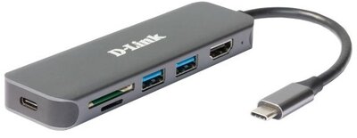 D-LINK USB-C HUB 2xUSB + 1xUSB-C +1xHDMI + 1xSD + 1xMicroSD, DUB-2327