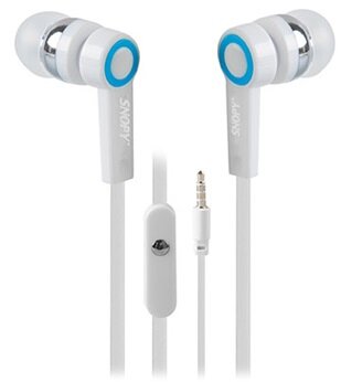 Snopy Fülhallgató - SN-J5 White (mikrofon, 3.5mm jack, 1.2m kábel, fehér)