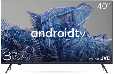 KIVI 40" 40F750NB - FHD, Google Android TV, Black, 1920x1080, 60 Hz, Sound by JVC, 2x8W, 41 kWh/1000h , BT5, HDMI ports 3, 24 months