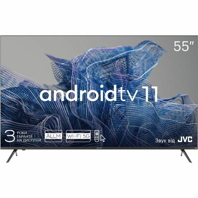 KIVI 55" 55U750NB - UHD, Android TV 11, Black, 3840x2160, 60 Hz, Sound by JVC, 2x12W, 83 kWh/1000h , BT5.1, HDMI ports 4, 24 months