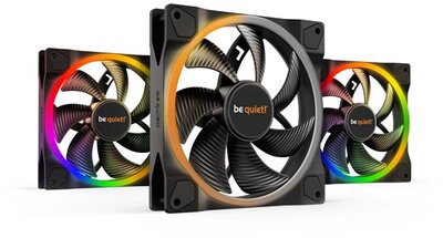 Be Quiet! Cooler 14cm - LIGHT WINGS 140mm PWM Triple-Pack (RGB, 1500rpm, 23,3dB, fekete)